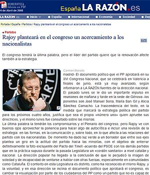 Captura de la web de La Razón