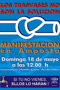 Cartel de la manifestación de la Plataforma en Defensa del Ebro-PDE