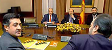 ERC -con Ridao- y Gobierno -con Caamaño- durante una negociación.