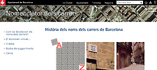 Captura web de la página del nomenclátor de Barcelona