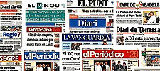 Los doce diarios catalanes que publicaron el 26 de noviembre de 2009 un editorial conjunto contra el Tribunal Constitucional