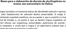 Borrador del decreto lingüístico educativo de Galicia