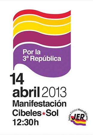Cartel de la manifestación del 14 de abril en Madrid (imagen: tercerainformacion.es).