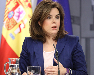 Sáenz de Santamaría, durante la rueda de prensa posterior al Consejo de Ministros (foto: la Moncloa).