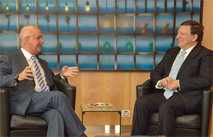 Duran y Barroso, en Bruselas, tras una reunión entre ambos dirigentes políticos (foto: Unió Democràtica de Catalunya).